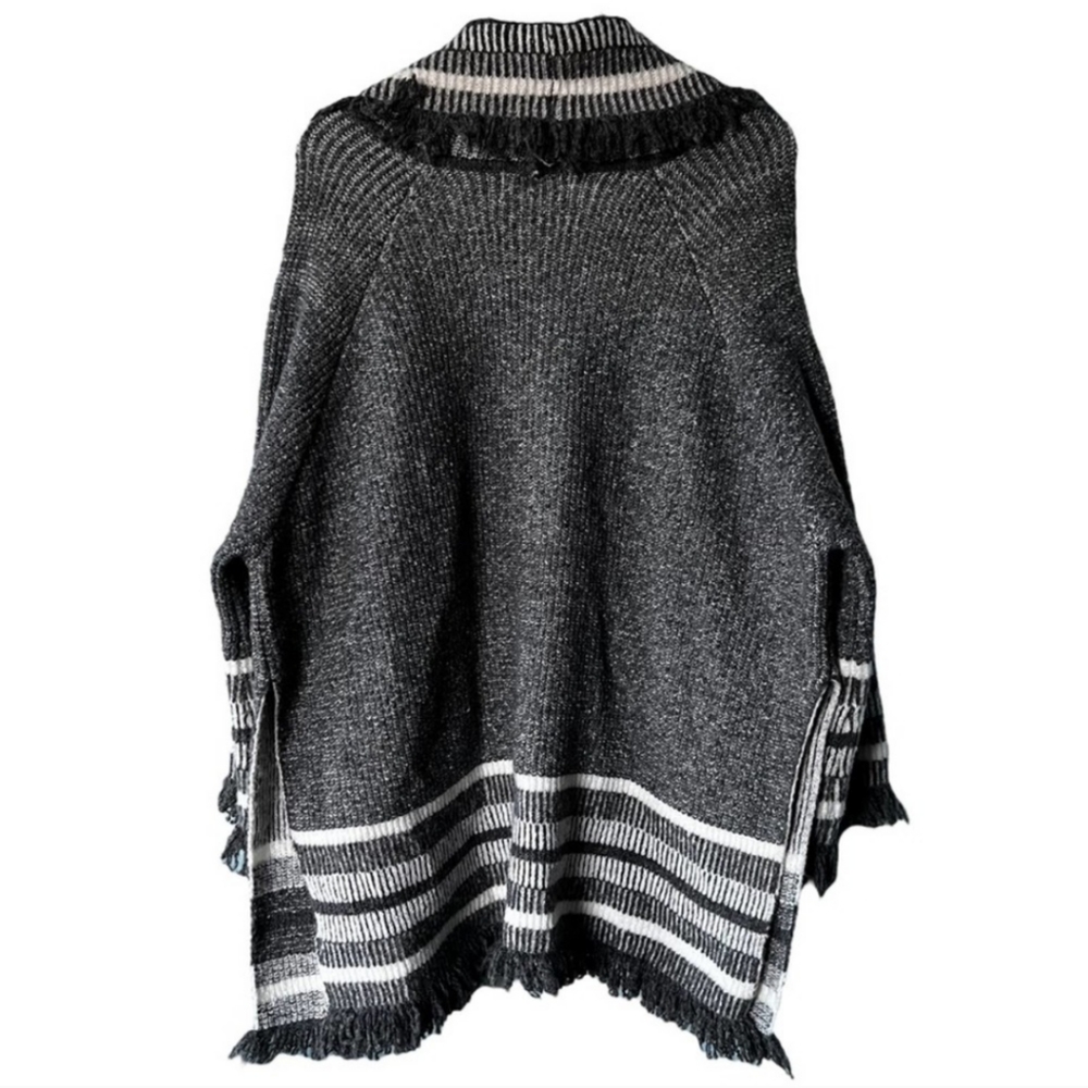 Anthropologie Oversized Fringe Western Sweater Cardigan Kimono - Picture 5 of 10